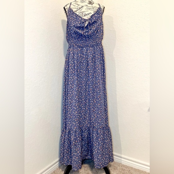 Inspired Hearts Blue Floral Maxi Dress - Picture 1 of 10